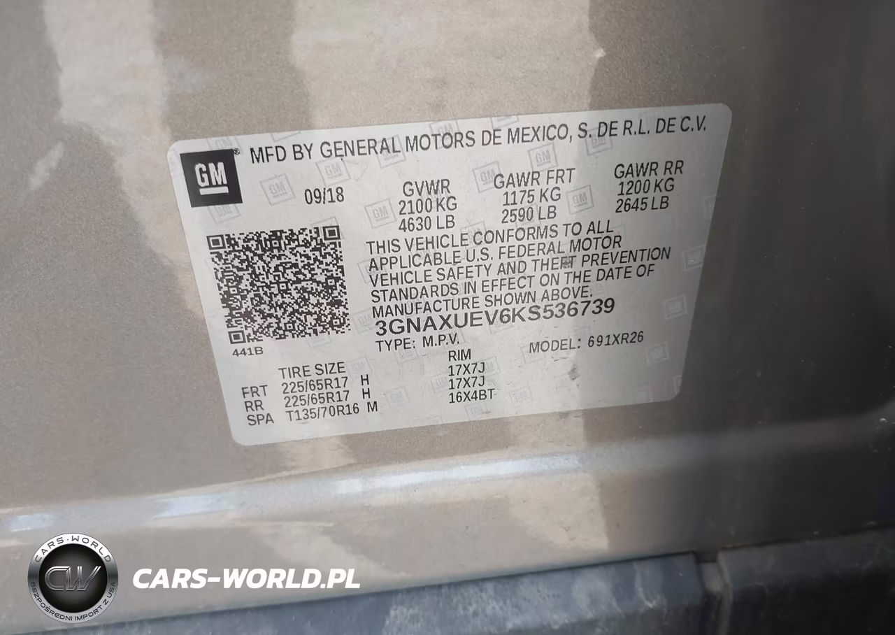 2019 Chevrolet Equinox Lt VIN:3GNAXUEV6KS536739 - 9