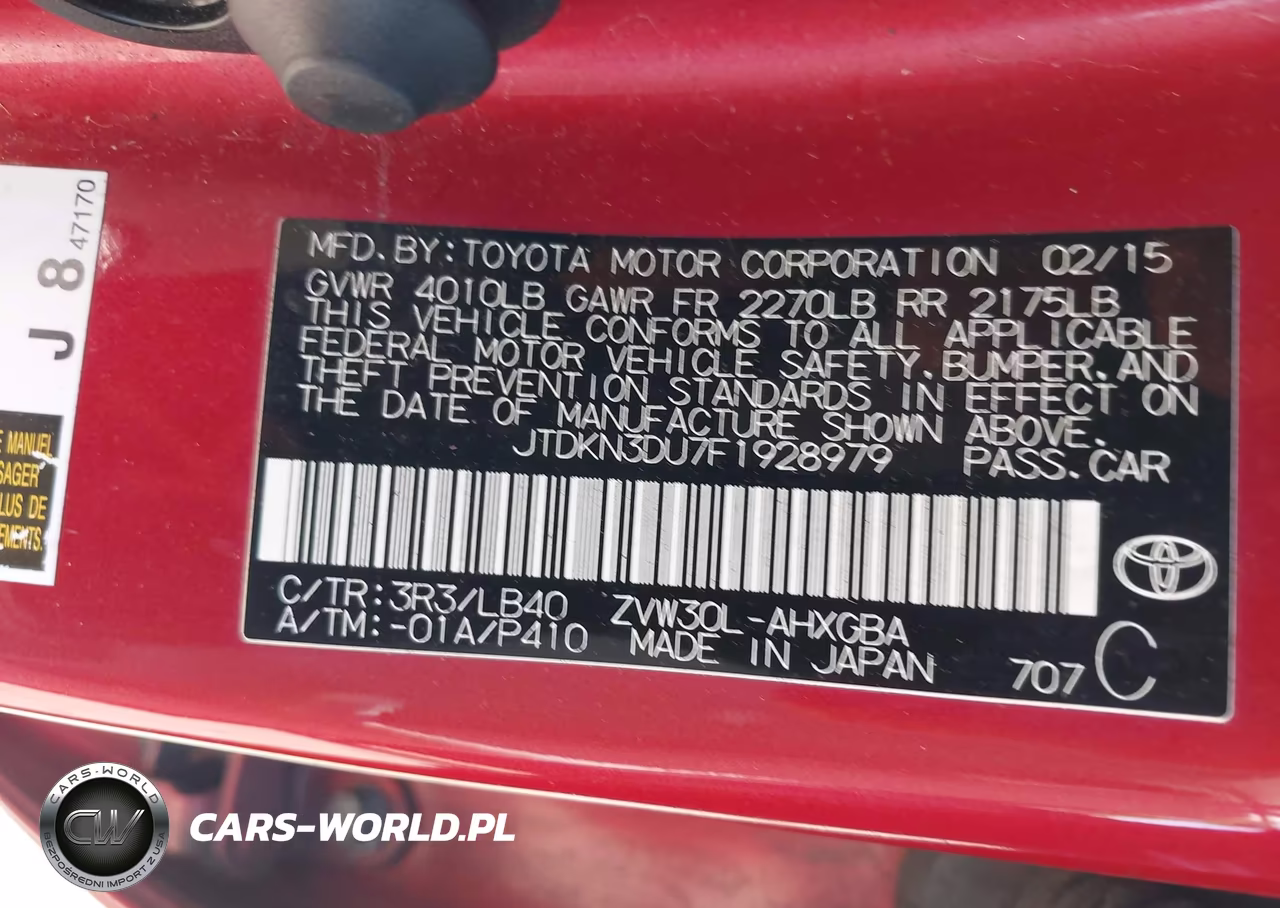 2015 Toyota Prius Four VIN:JTDKN3DU7F1928979 - 9