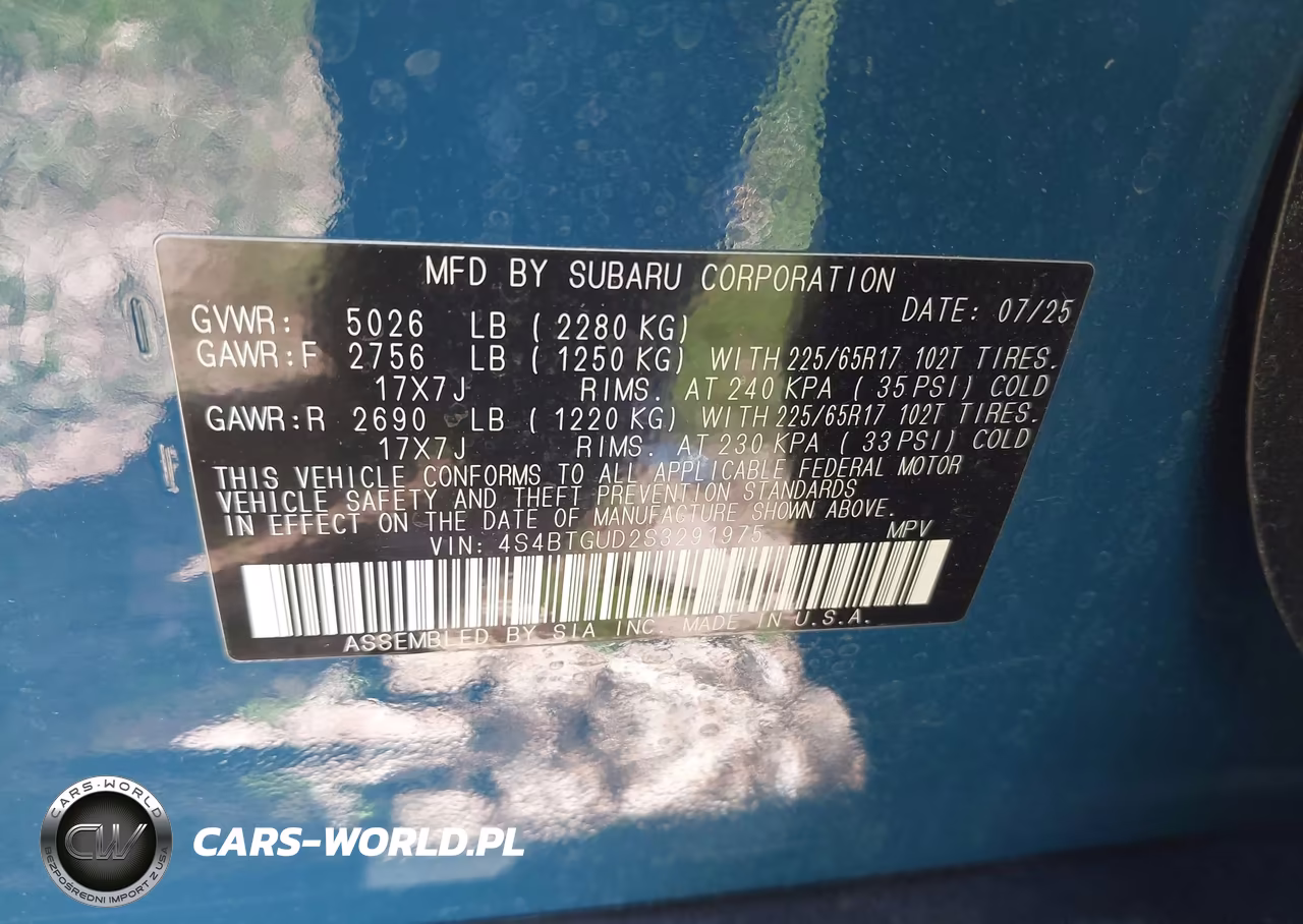 2025 Subaru Outback Wilderness VIN:4S4BTGUD2S3291975 - 9