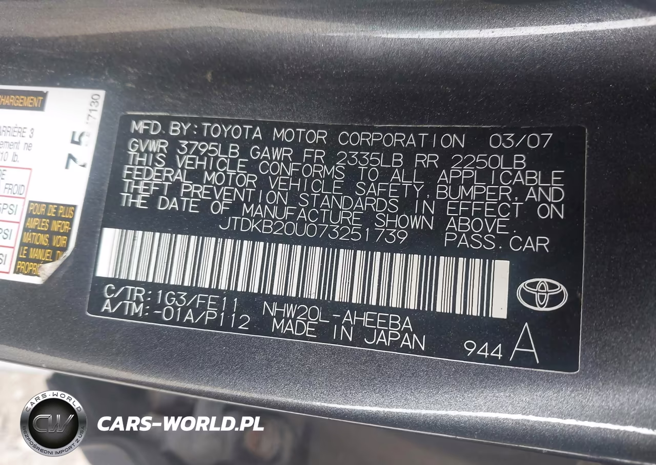 2007 Toyota Prius VIN:JTDKB20U073251739 - 9