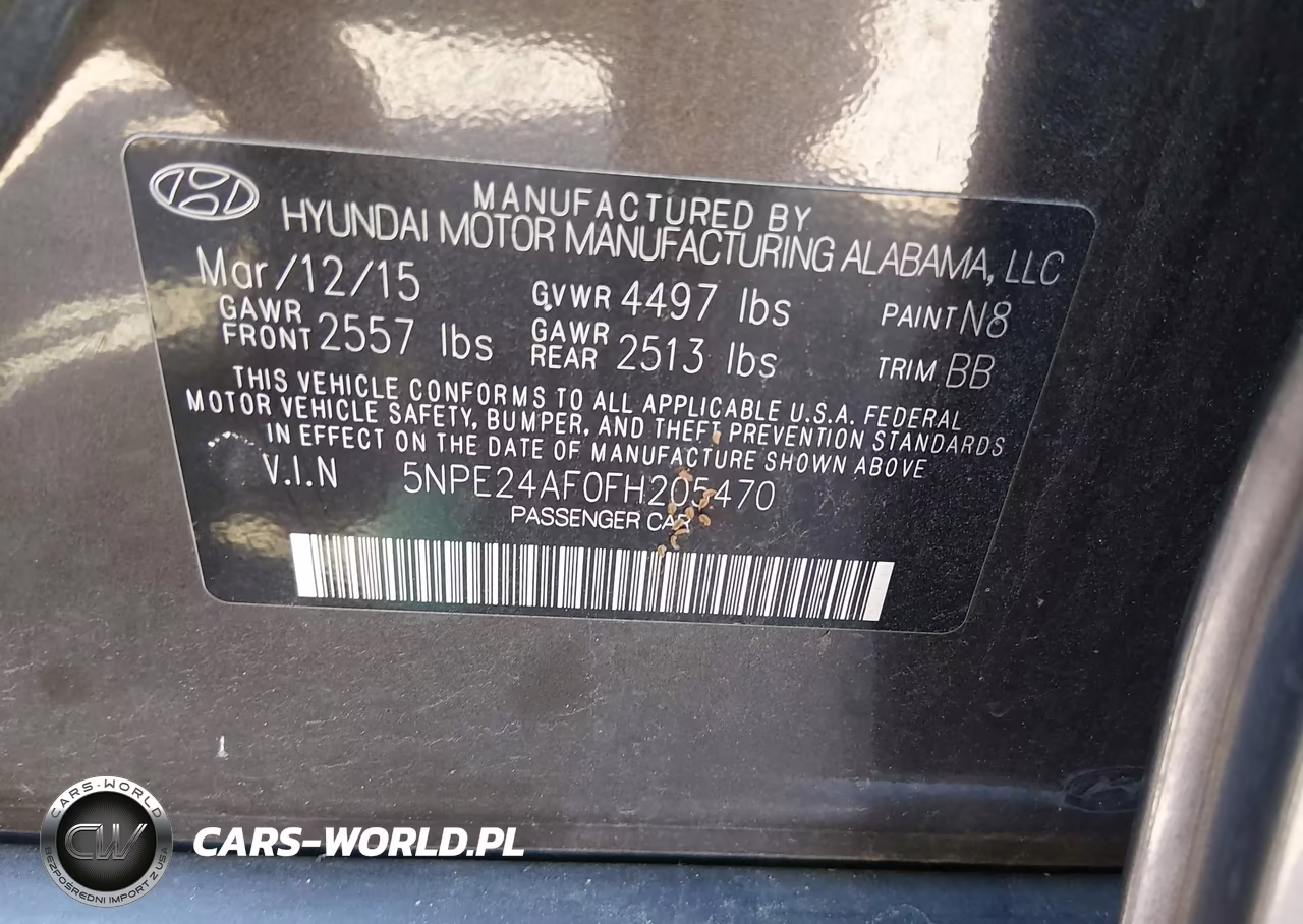 2015 Hyundai Sonata Se VIN:5NPE24AF0FH205470 - 9