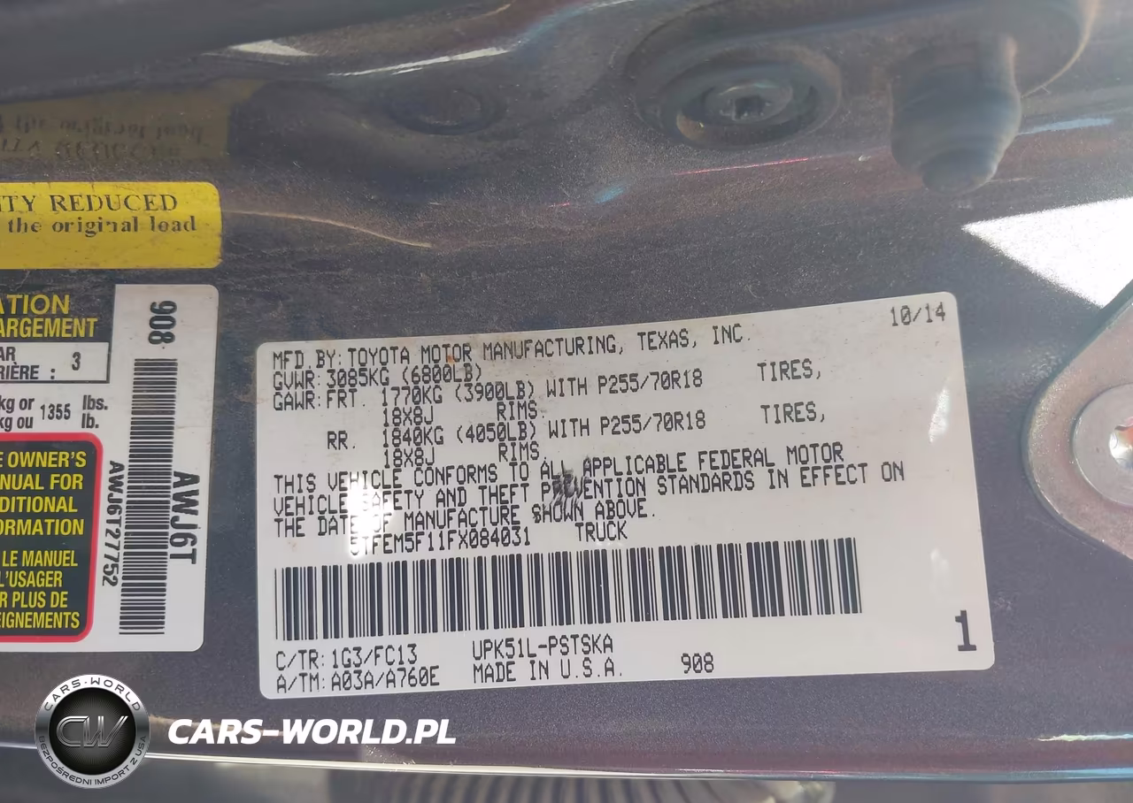 2015 Toyota Tundra Sr5 4.6L V8 VIN:5TFEM5F11FX084031 - 9