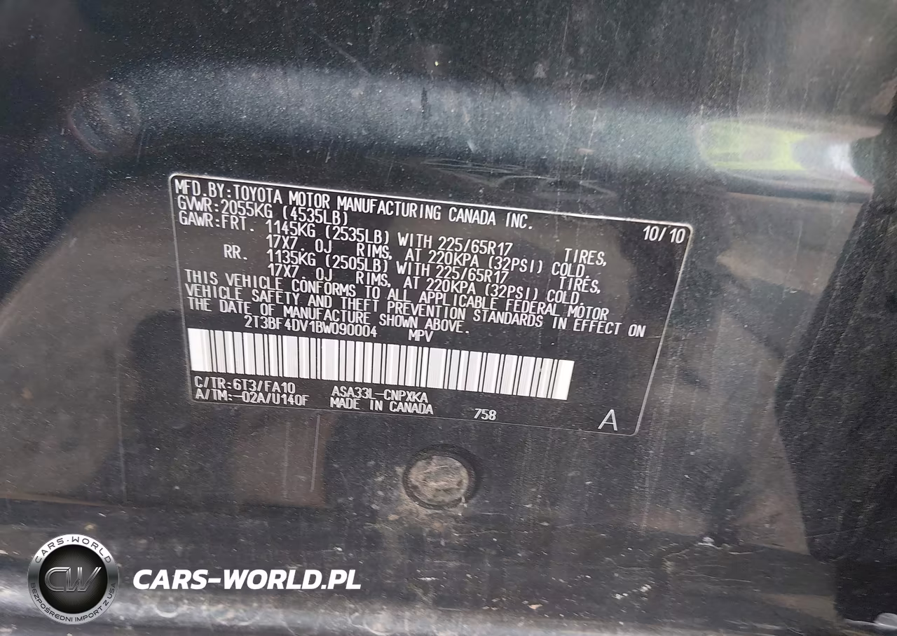 2011 Toyota Rav4 VIN:2T3BF4DV1BW090004 - 9