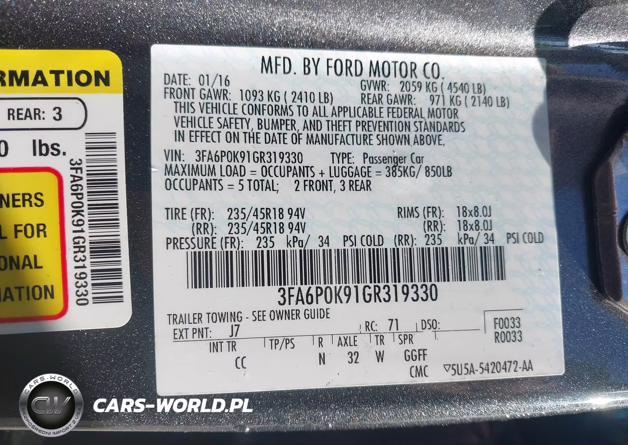 2016 Ford Fusion Titanium VIN:3FA6P0K91GR319330 - 9