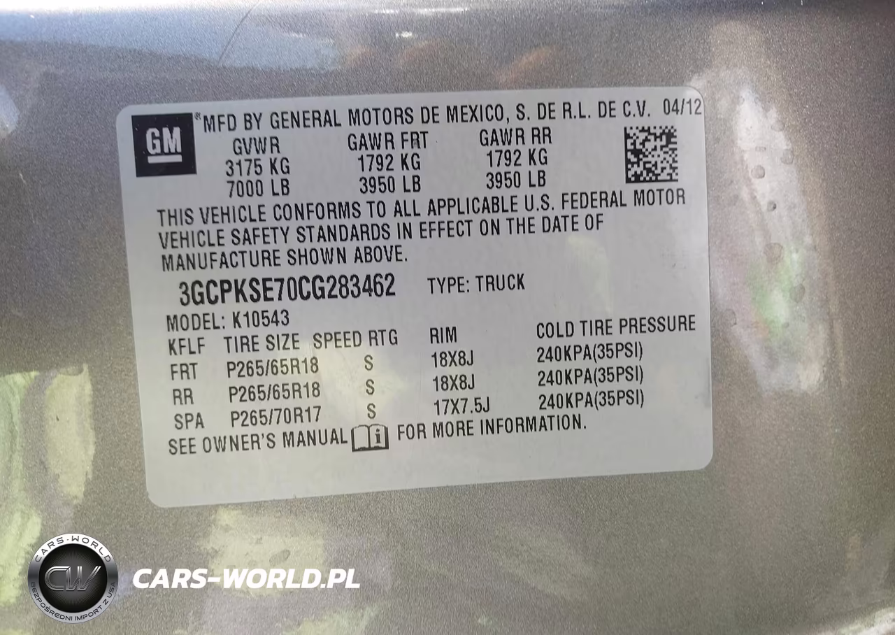2012 Chevrolet Silverado 1500 Lt VIN:3GCPKSE70CG283462 - 9