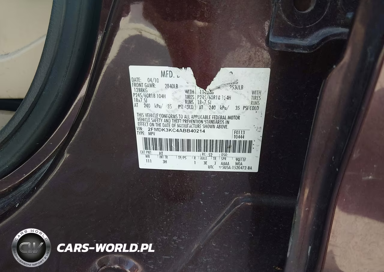 2010 Ford Edge Limited VIN:2FMDK3KC4ABB40214 - 9