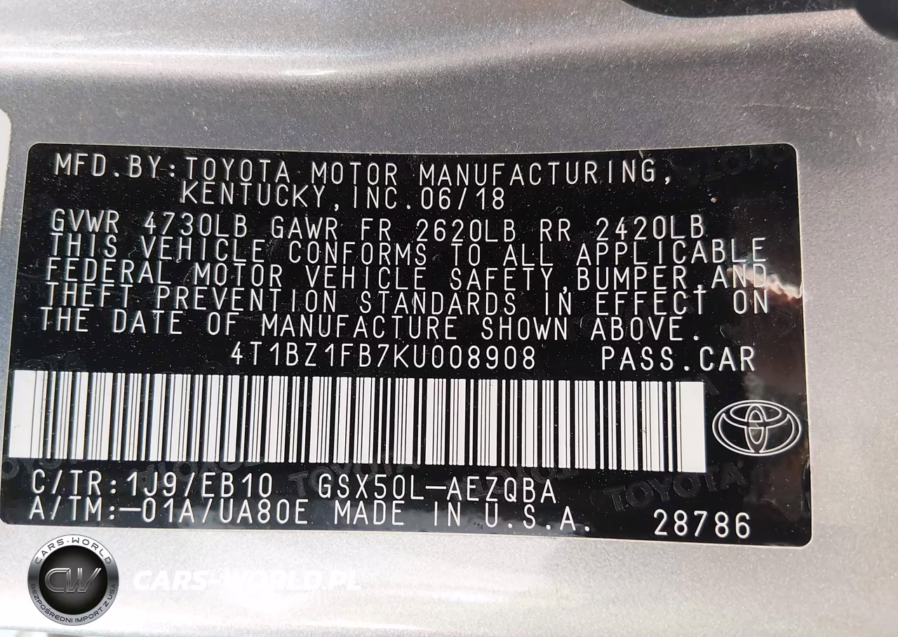 2019 Toyota Avalon Xse VIN:4T1BZ1FB7KU008908 - 9