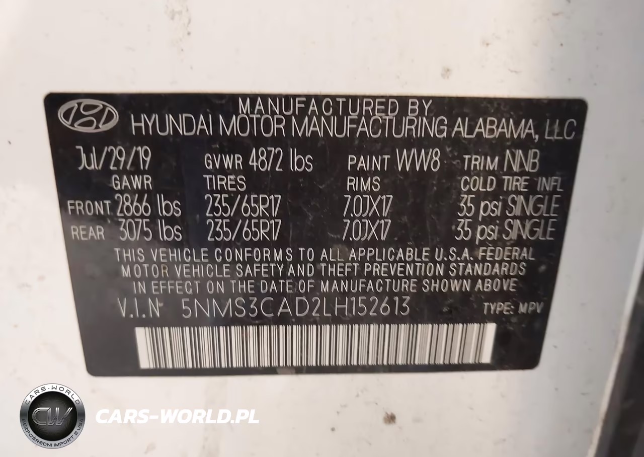 2020 Hyundai Santa Fe Sel VIN:5NMS3CAD2LH152613 - 9