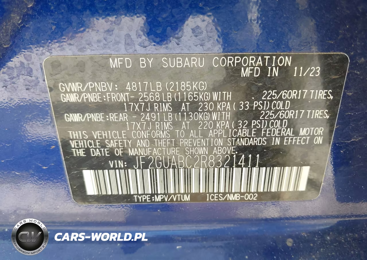 2024 Subaru Crosstrek VIN:JF2GUABC2R8321411 - 9
