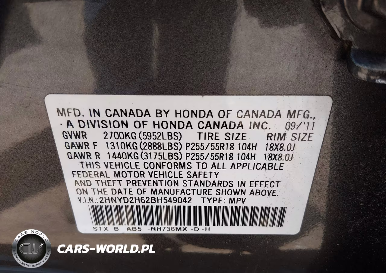 2011 Acura Mdx Technology Package VIN:2HNYD2H62BH549042 - 9