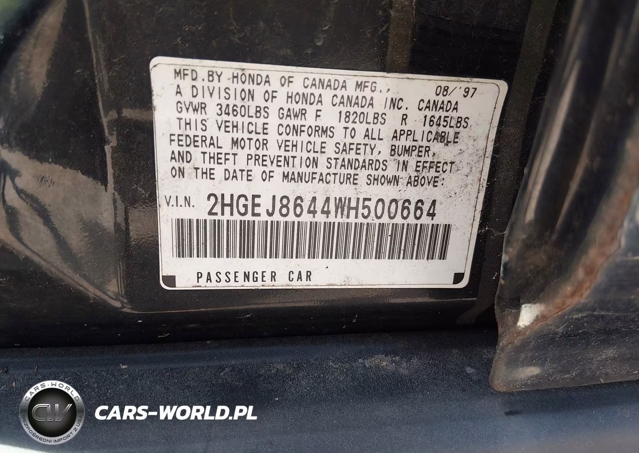 1998 Honda Civic Ex VIN:2HGEJ8644WH500664 - 9