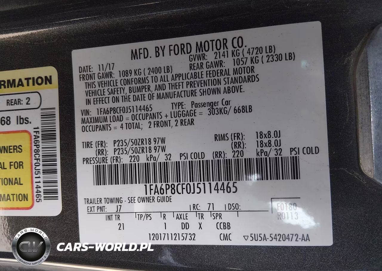 2018 Ford Mustang Gt VIN:1FA6P8CF0J5114465 - 9