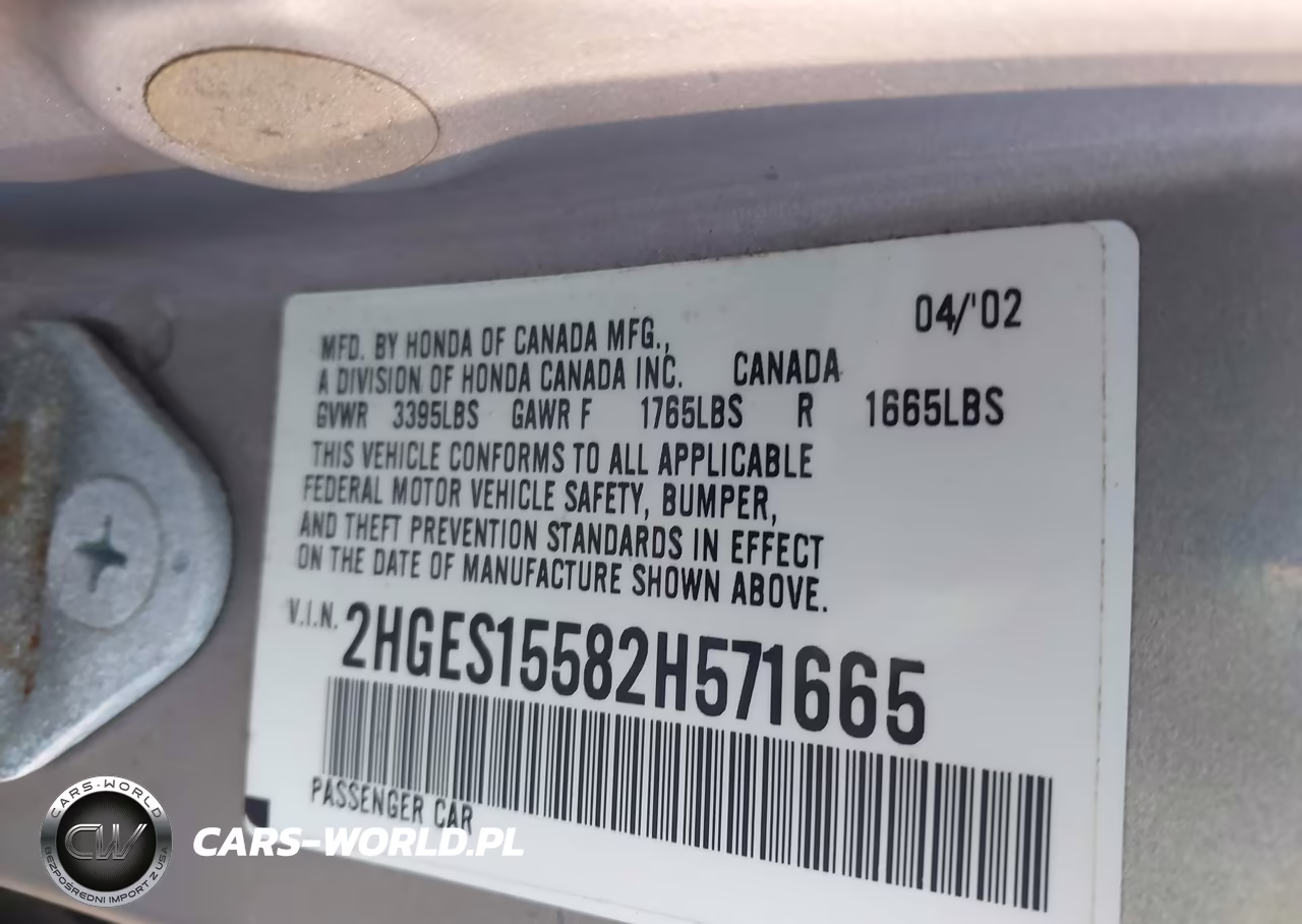 2002 Honda Civic Lx VIN:2HGES15582H571665 - 9