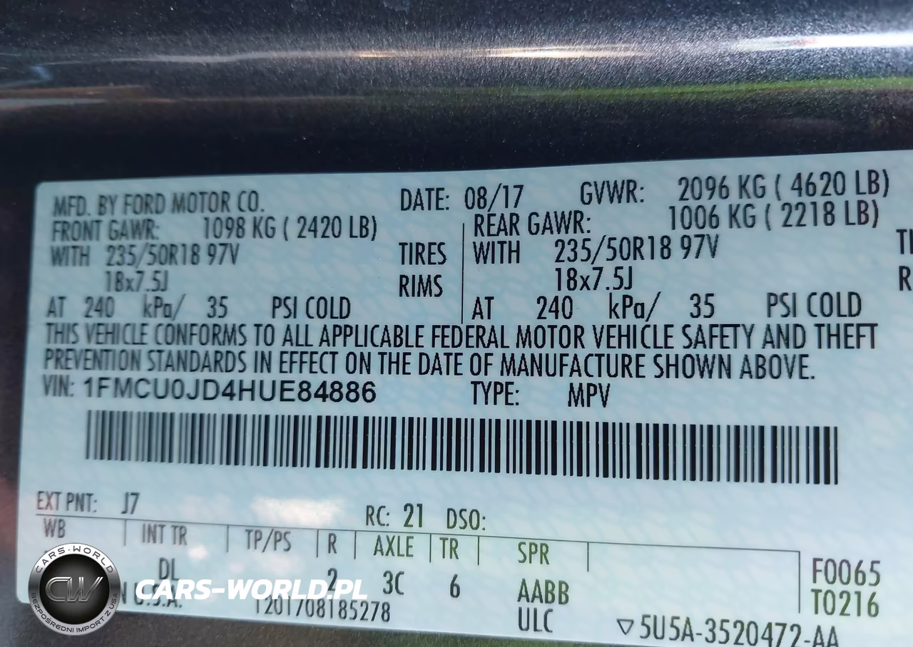 2017 Ford Escape Titanium VIN:1FMCU0JD4HUE84886 - 9