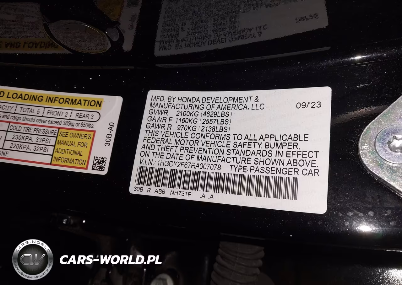 2024 Honda Accord Hybrid Ex-L VIN:1HGCY2F67RA007078 - 9