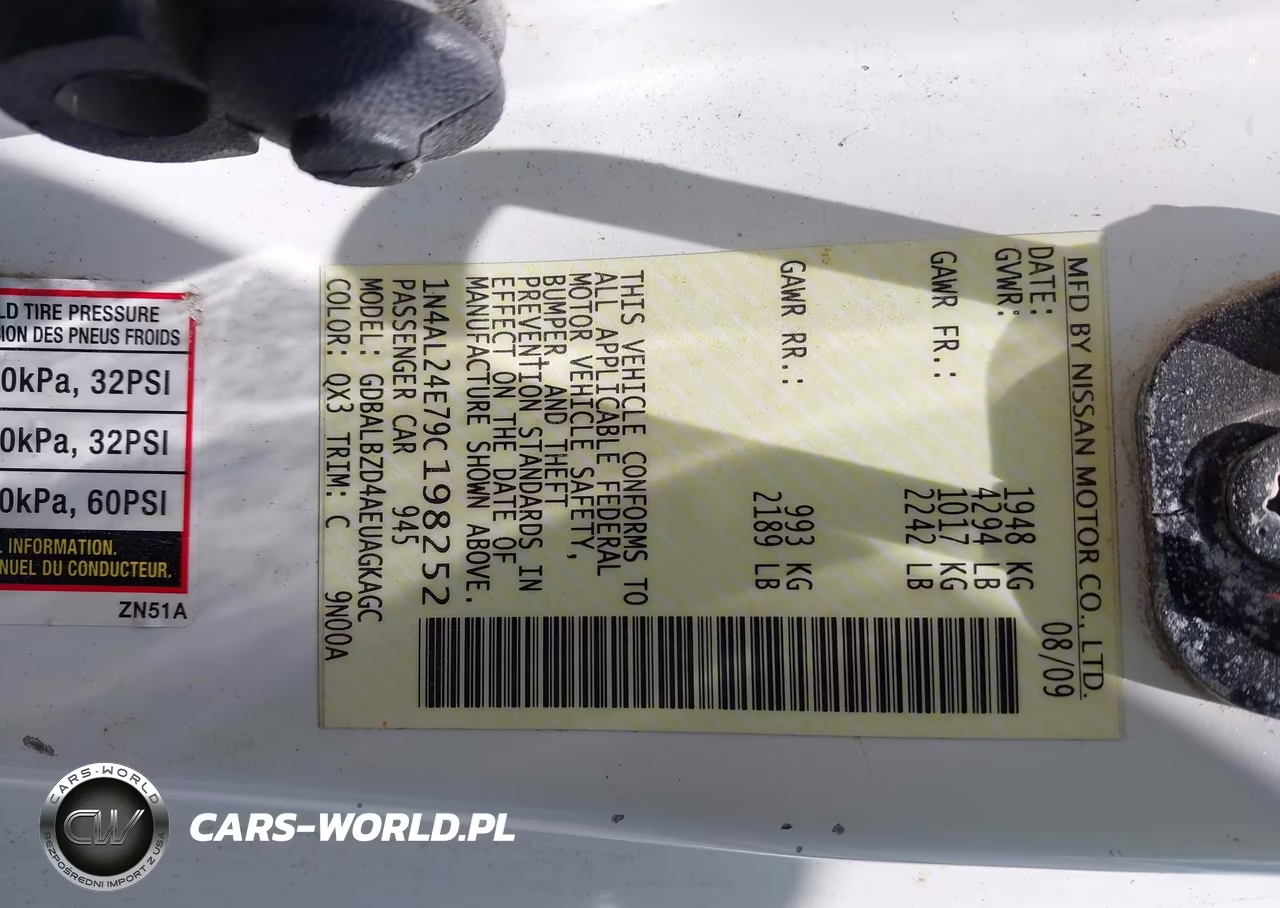 2009 Nissan Altima 2.5 S VIN:1N4AL24E79C198252 - 9