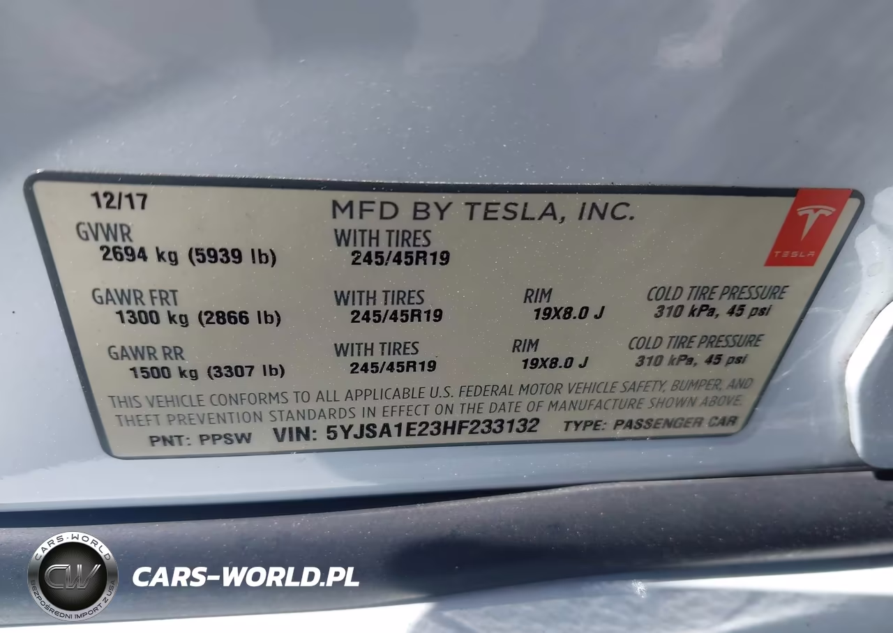 2017 Tesla Model S VIN:5YJSA1E23HF233132 - 9