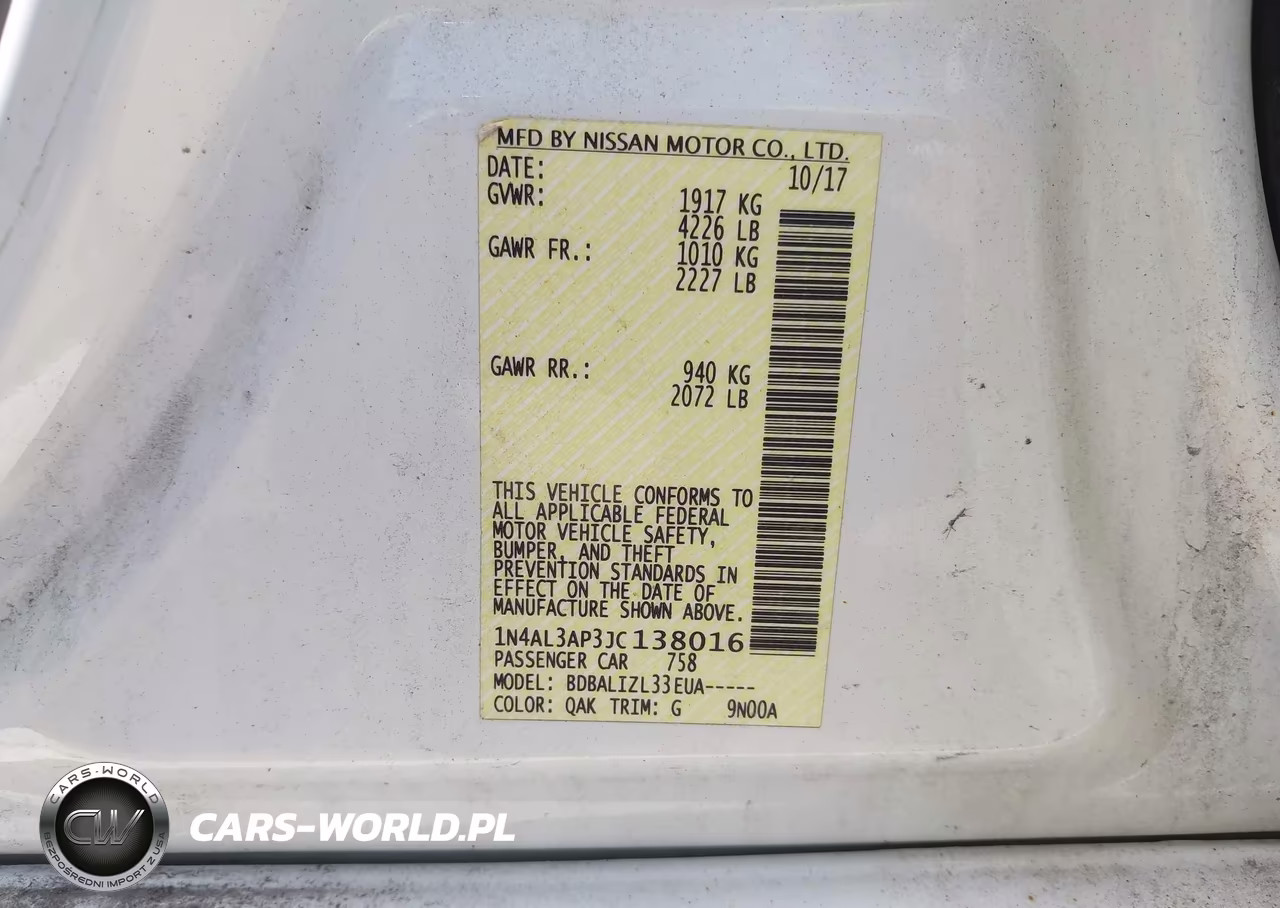 2018 Nissan Altima 2.5 Sv VIN:1N4AL3AP3JC138016 - 9