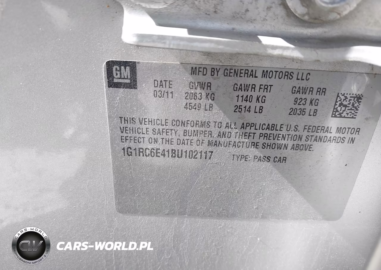 2011 Chevrolet Volt VIN:1G1RC6E41BU102117 - 9