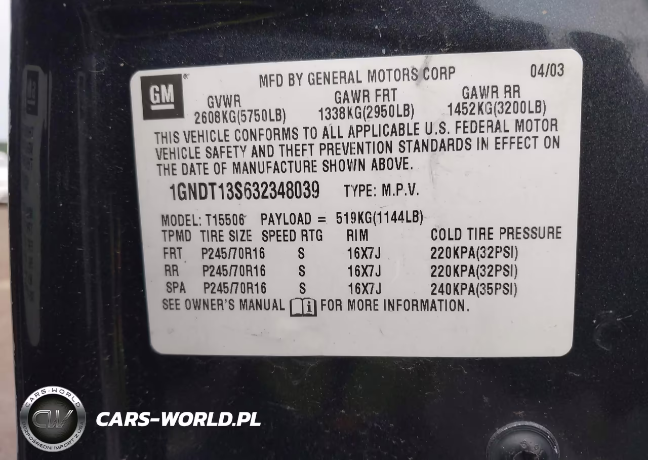 2003 Chevrolet Trailblazer Ls VIN:1GNDT13S632348039 - 9
