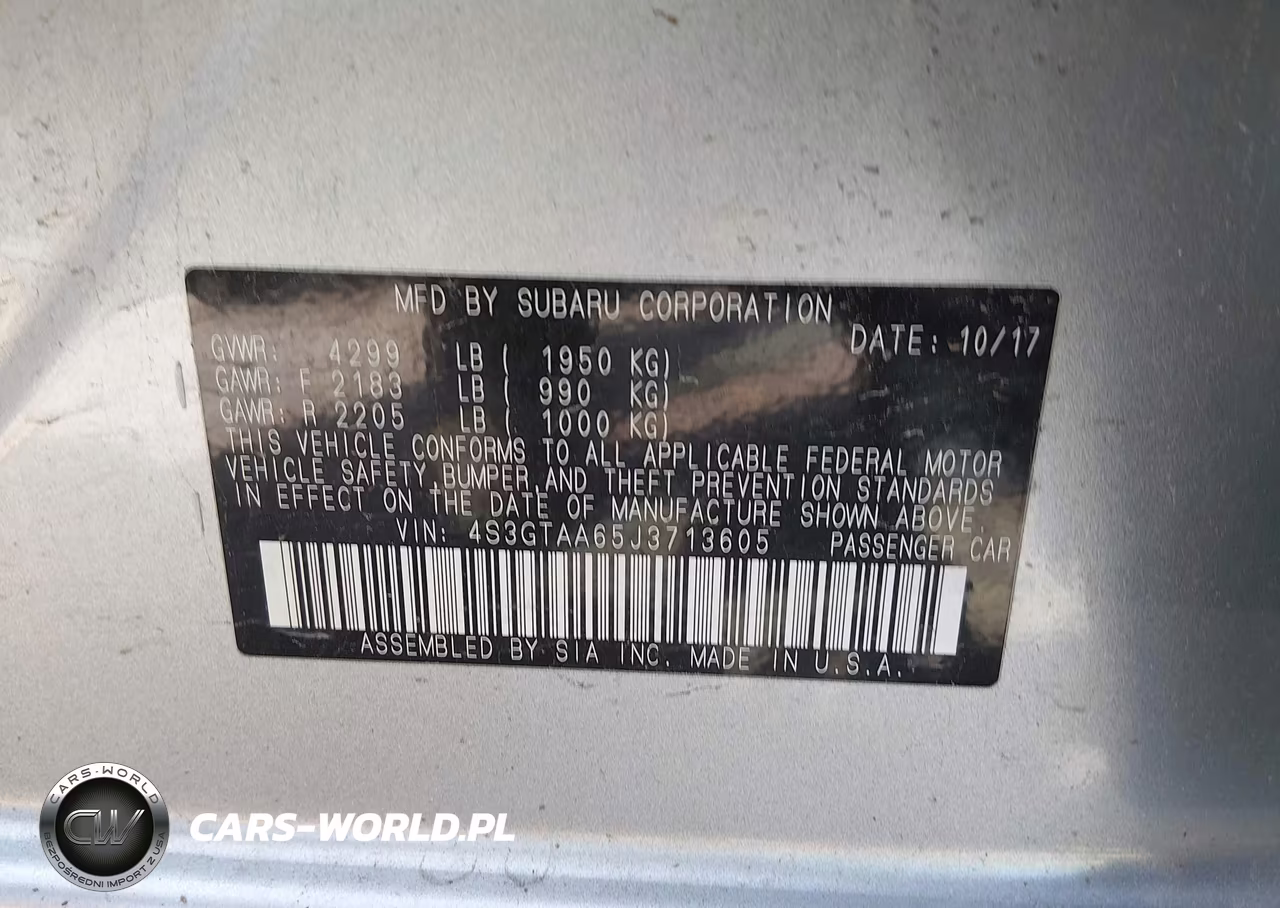 2018 Subaru Impreza 2.0I VIN:4S3GTAA65J3713605 - 9