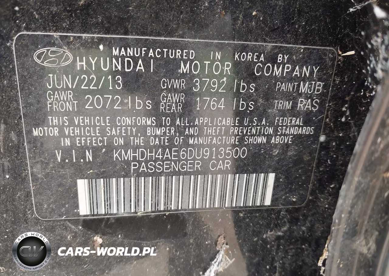 2013 Hyundai Elantra Gls VIN:KMHDH4AE6DU913500 - 9