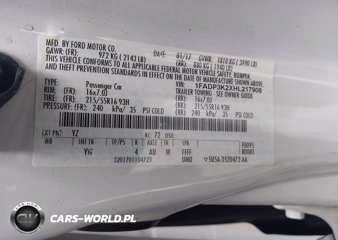 2017 Ford Focus Se VIN:1FADP3K2XHL217908 - 9