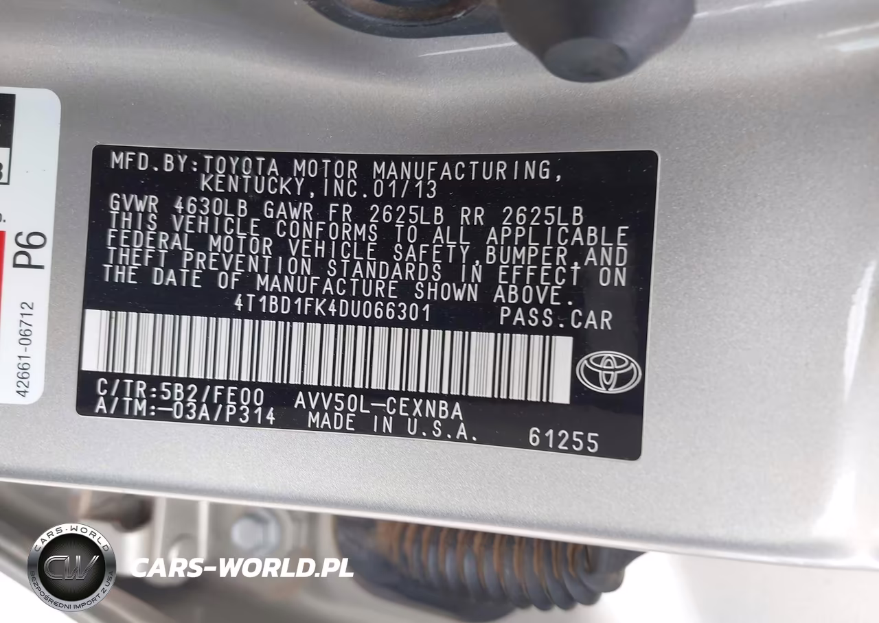 2013 Toyota Camry Hybrid Le VIN:4T1BD1FK4DU066301 - 9