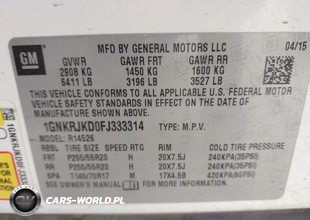2015 Chevrolet Traverse Ltz VIN:1GNKRJKD0FJ333314 - 9