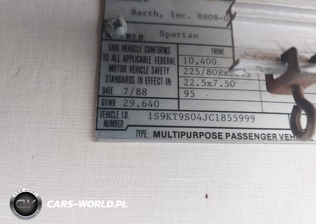 1989 Barth Motorhome VIN:1S9KT9S04JC185999 - 9