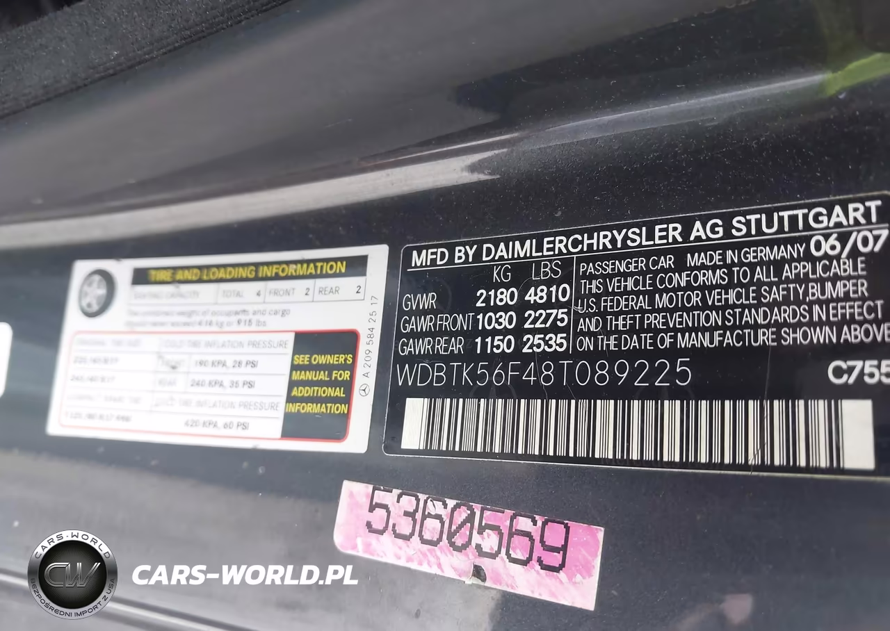 2008 Mercedes-Benz Clk 350 VIN:WDBTK56F48T089225 - 9