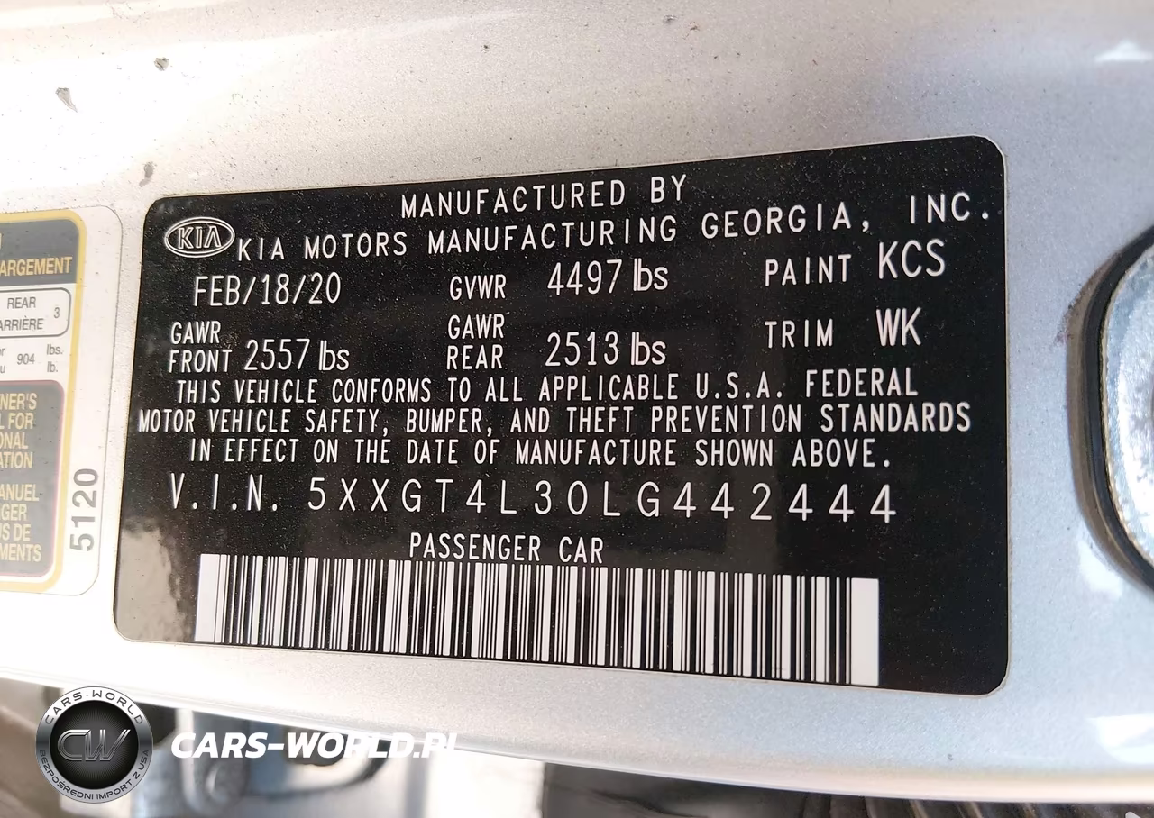 2020 Kia Optima Lx VIN:5XXGT4L30LG442444 - 9
