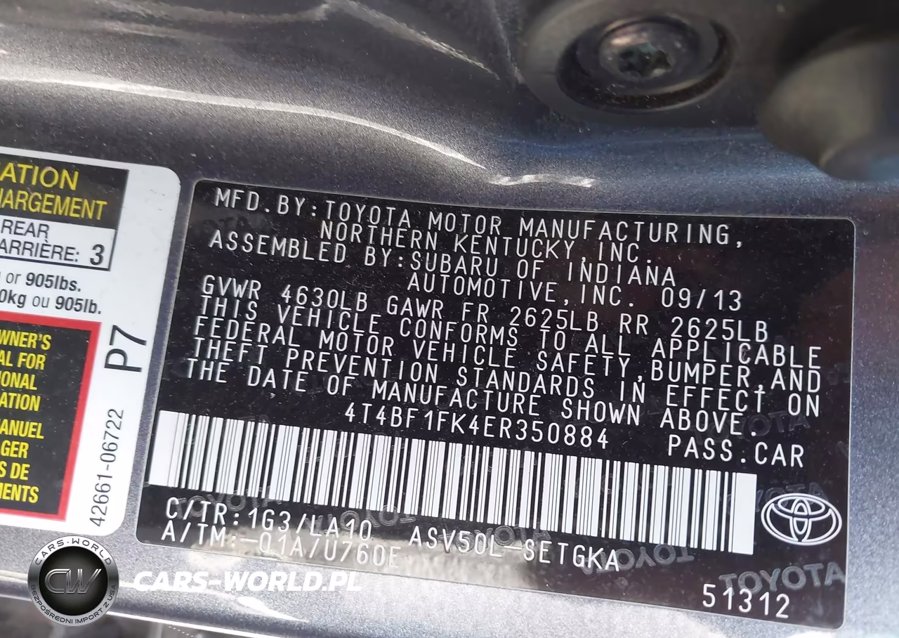 2014 Toyota Camry Xle VIN:4T4BF1FK4ER350884 - 9