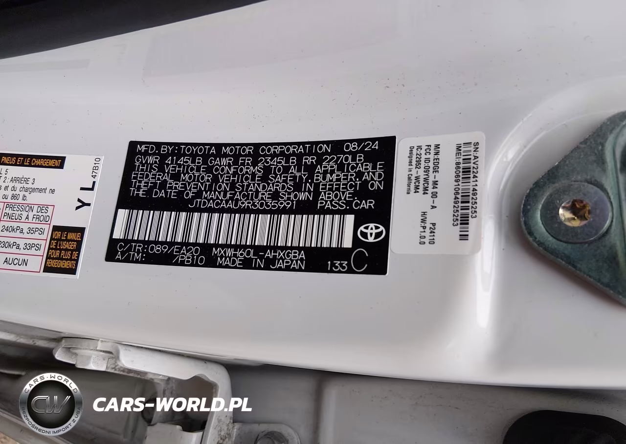2024 Toyota Prius Xle VIN:JTDACAAU9R3035991 - 9