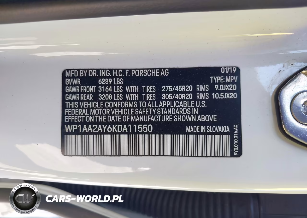 2019 Porsche Cayenne VIN:WP1AA2AY6KDA11550 - 9