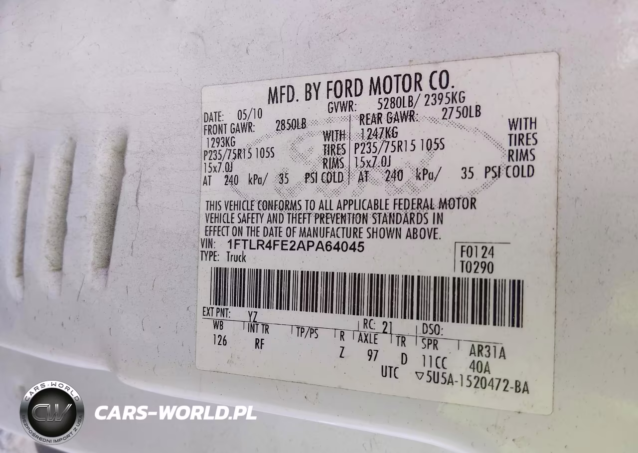 2010 Ford Ranger Sport-Xlt VIN:1FTLR4FE2APA64045 - 9