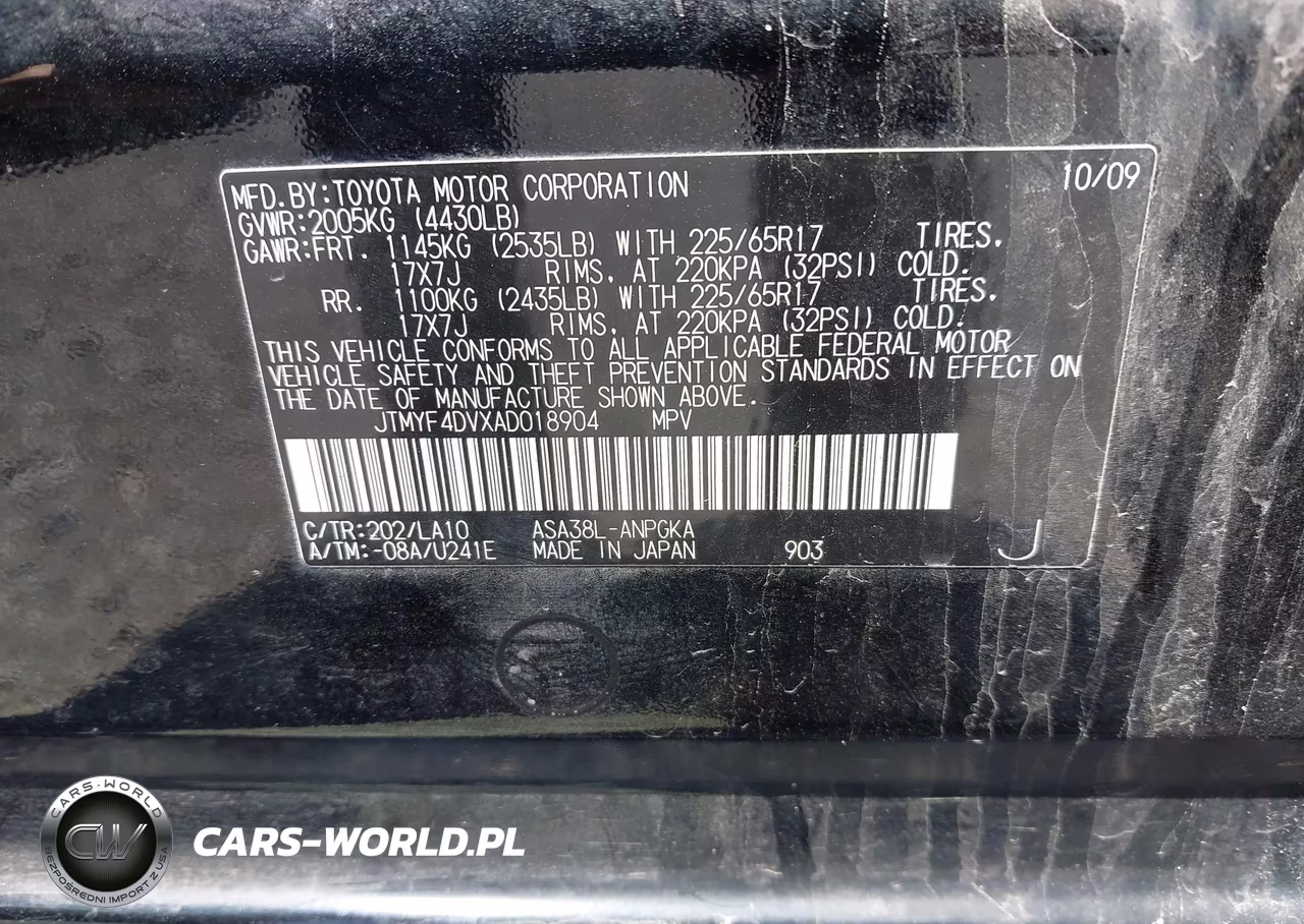 2010 Toyota Rav4 Limited VIN:JTMYF4DVXAD018904 - 9