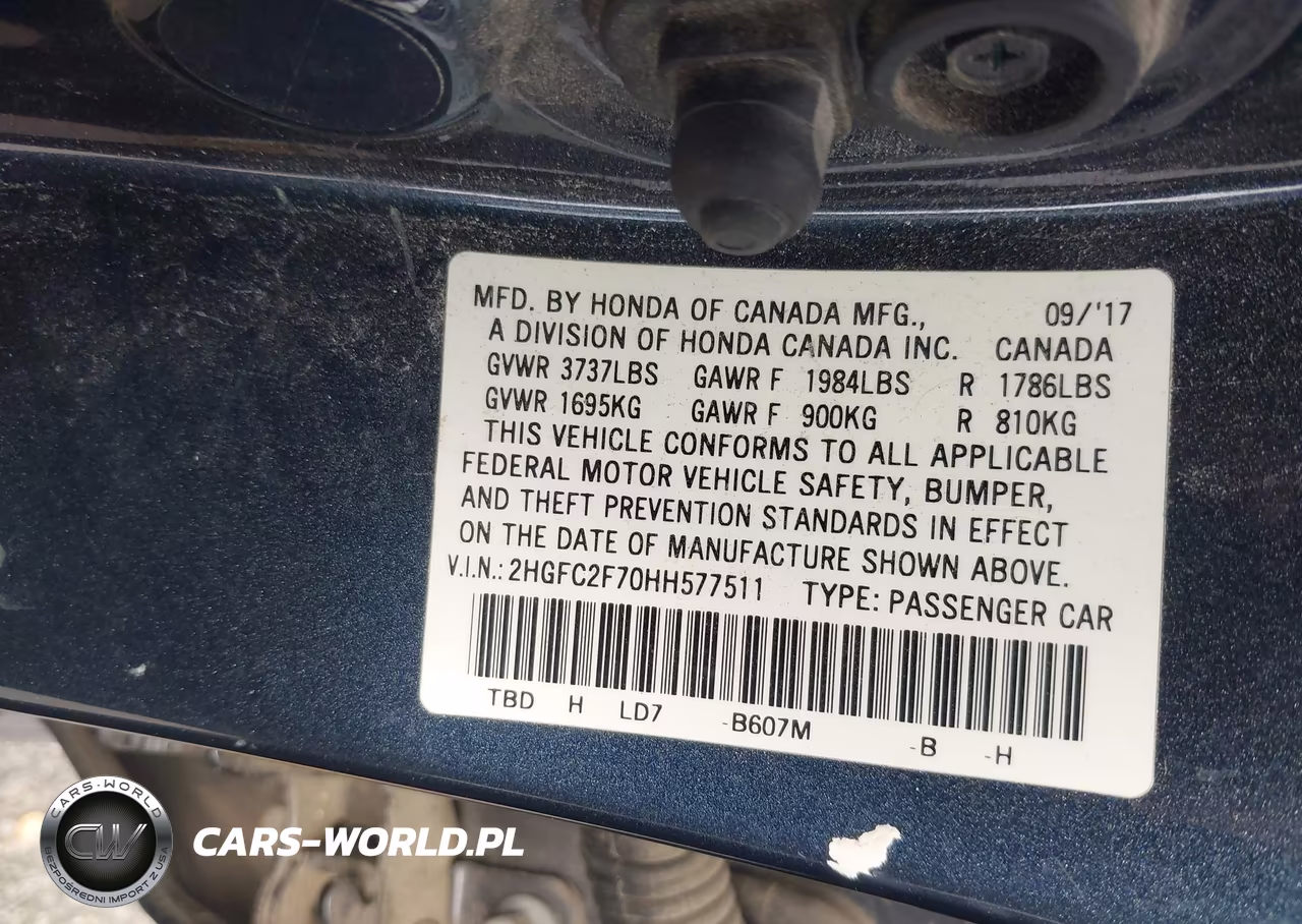 2017 Honda Civic Ex VIN:2HGFC2F70HH577511 - 9