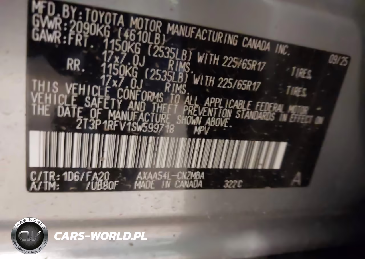2025 Toyota Rav4 Xle VIN:2T3P1RFV1SW599718 - 9