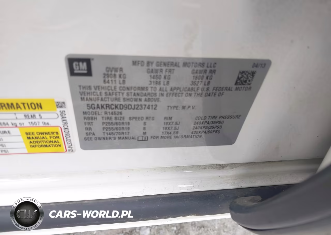 2013 Buick Enclave Leather VIN:5GAKRCKD9DJ237412 - 9