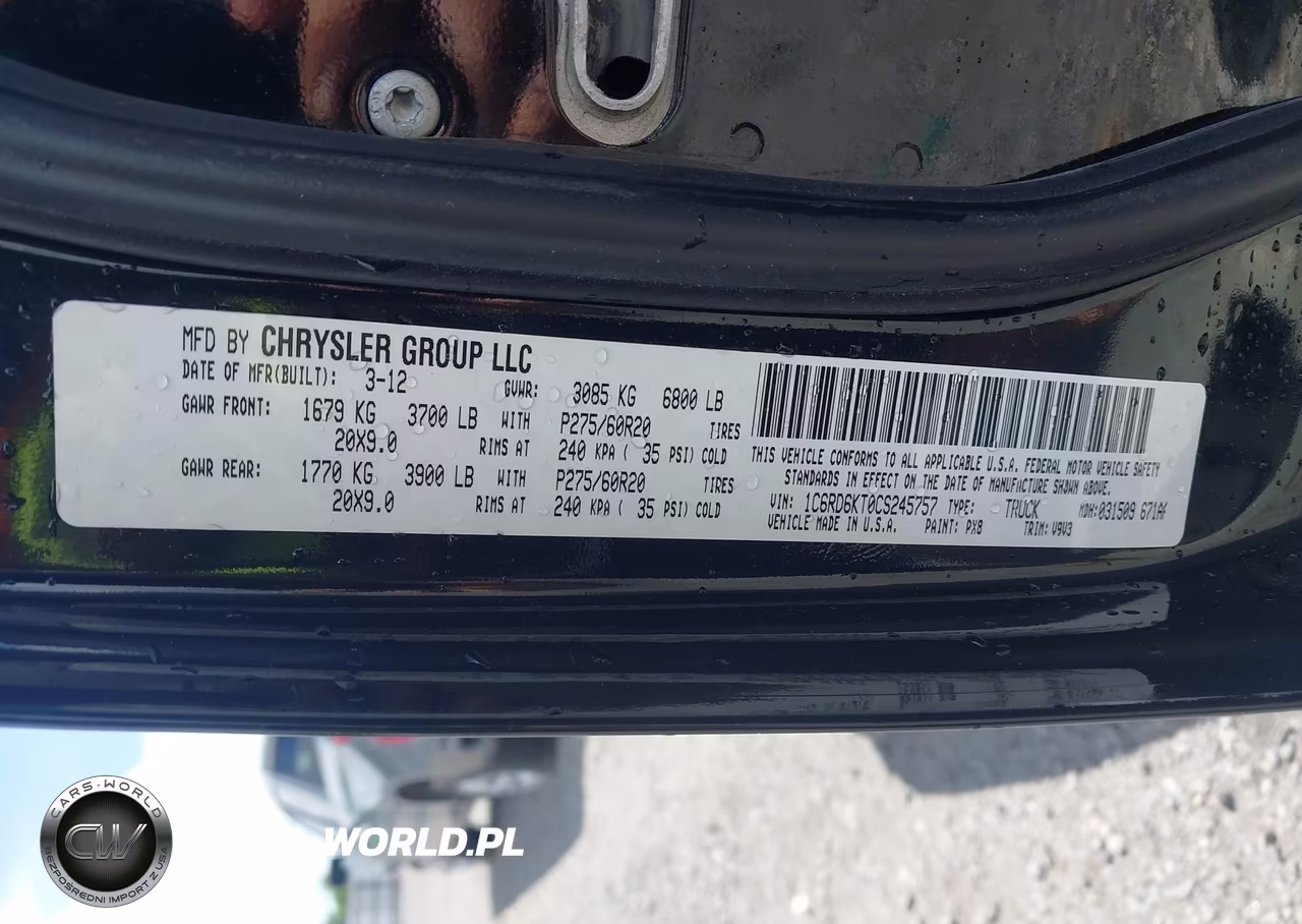 2012 Ram 1500 St VIN:1C6RD6KT0CS245757 - 9