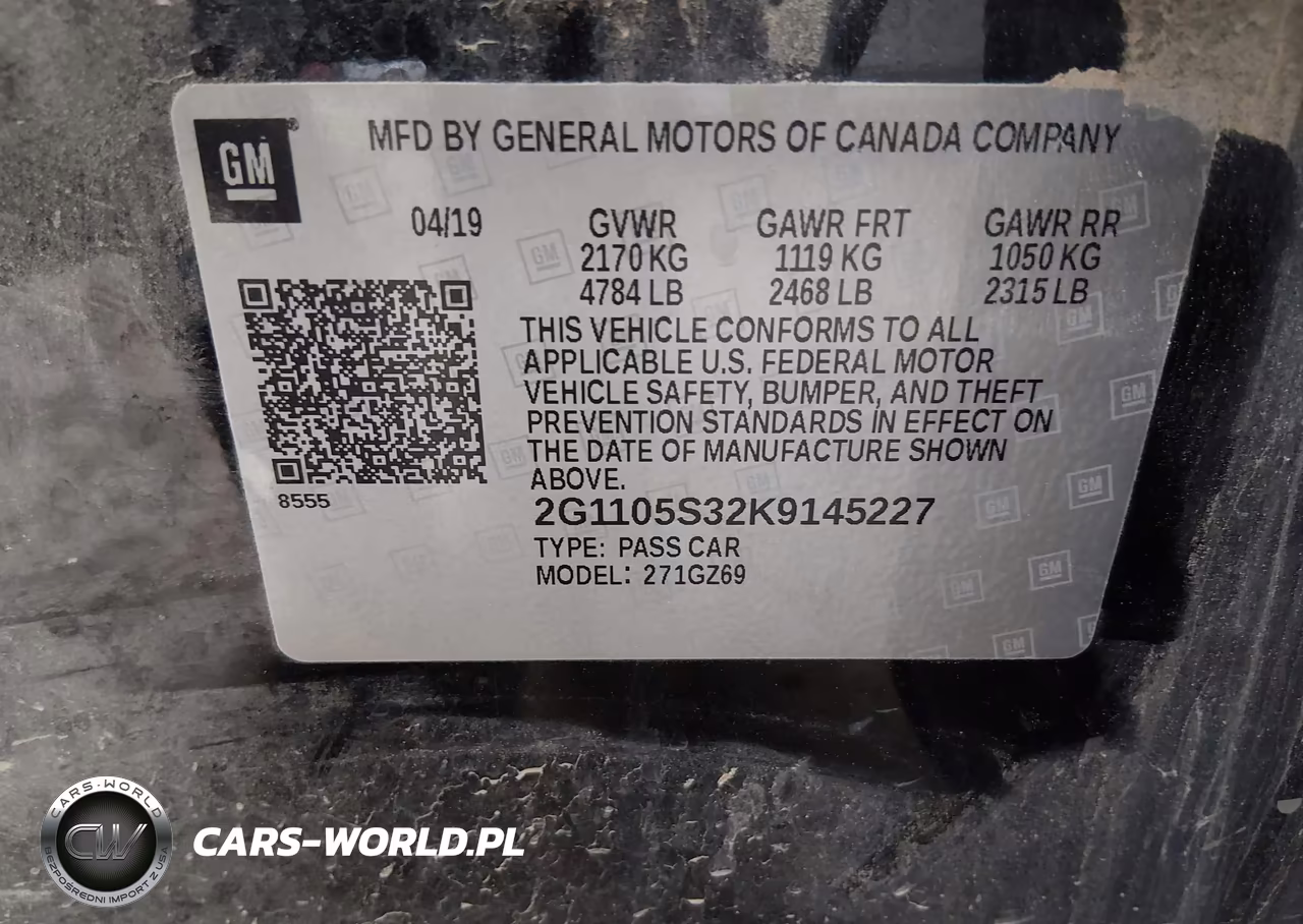 2019 Chevrolet Impala Premier VIN:2G1105S32K9145227 - 9