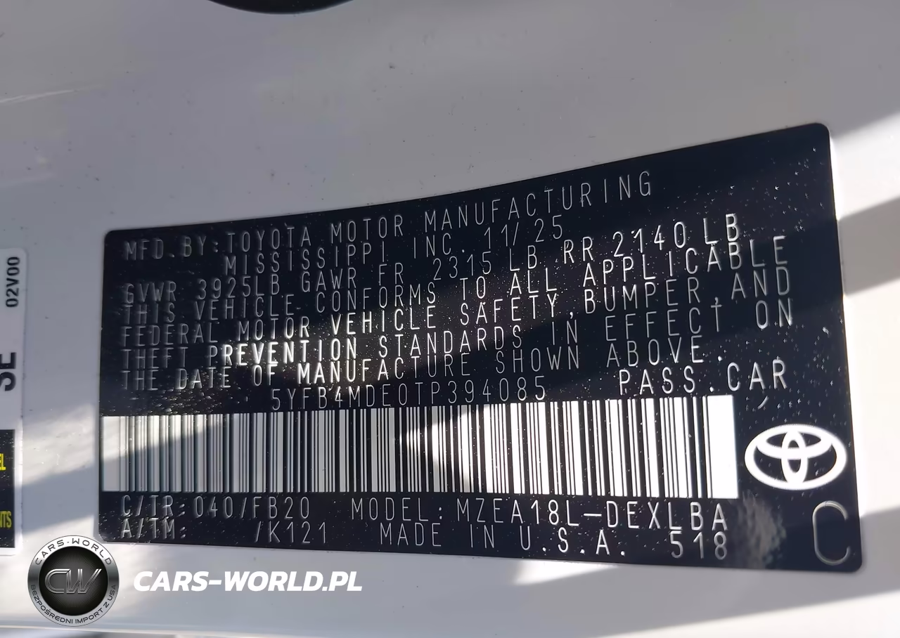 2026 Toyota Corolla Le VIN:5YFB4MDE0TP394085 - 9