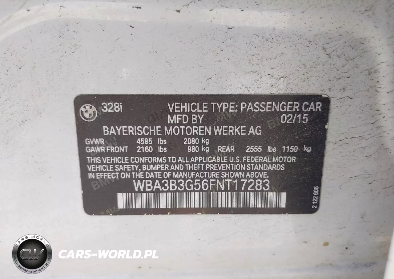 2015 BMW 328I xDrive VIN:WBA3B3G56FNT17283 - 9