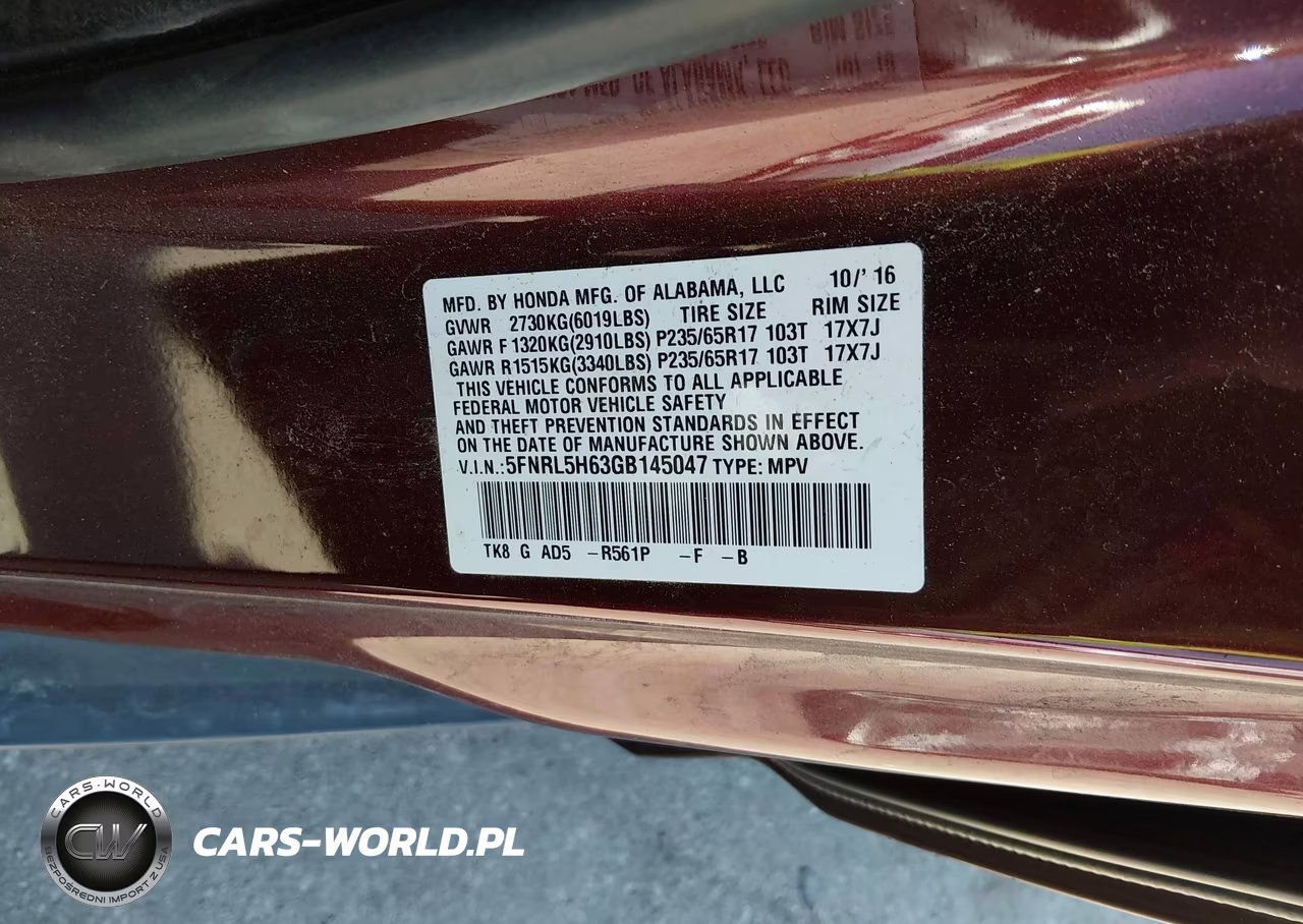 2016 Honda Odyssey Ex-L VIN:5FNRL5H63GB145047 - 9