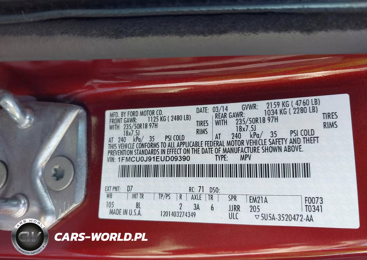 2014 Ford Escape Titanium VIN:1FMCU0J91EUD09390 - 9