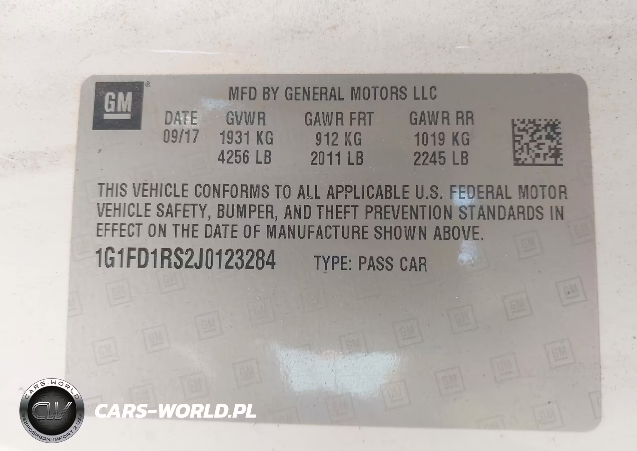 2018 Chevrolet Camaro 2Lt VIN:1G1FD1RS2J0123284 - 9