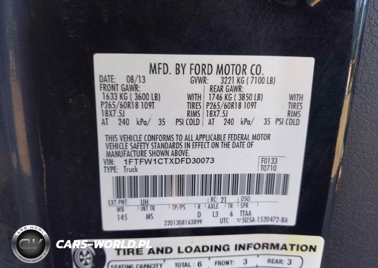 2013 Ford F-150 Xlt VIN:1FTFW1CTXDFD30073 - 9