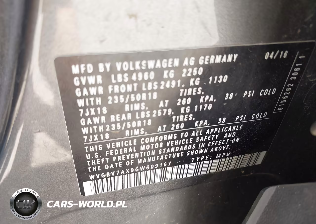 2016 Volkswagen Tiguan Se VIN:WVGBV7AX9GW609167 - 9