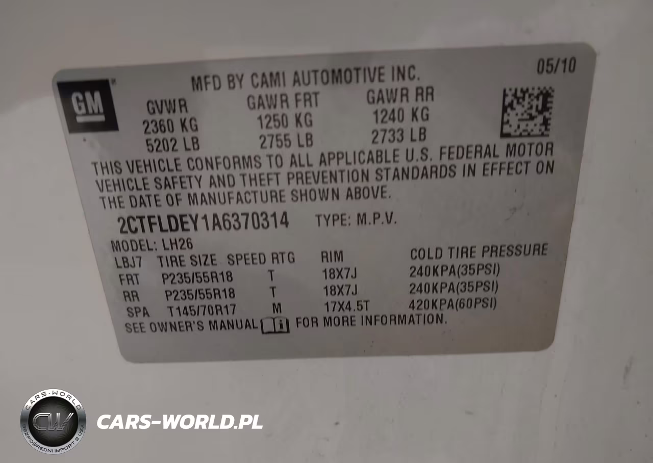 2010 GMC Terrain Sle-2 VIN:2CTFLDEY1A6370314 - 9